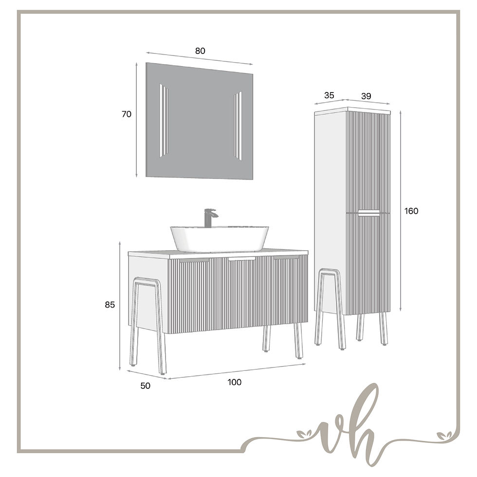 Küçük resim: Venina Home Giza Banyo Dolabı