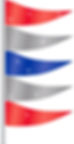ANTENNA FLAG METALLIC TRIANGULAR FLAGS RED, SILVER & BLUE 12 PACK