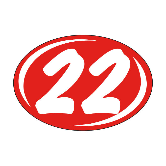 Thumbnail: SMALL 2 DIGIT YEAR OVALS - RED AND WHITE
