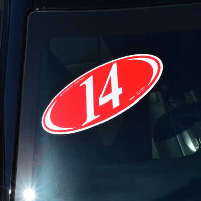 Miniatura: WHITE & RED 2 DIGIT YEAR OVALS