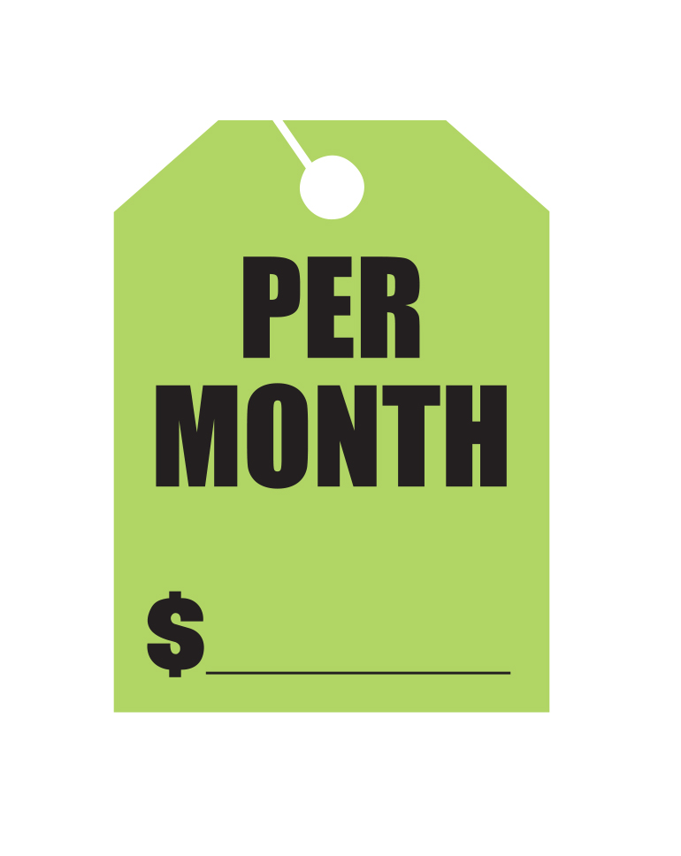 Thumbnail: 50 Pack Jumbo Car Dealer Hang Tags Per Month