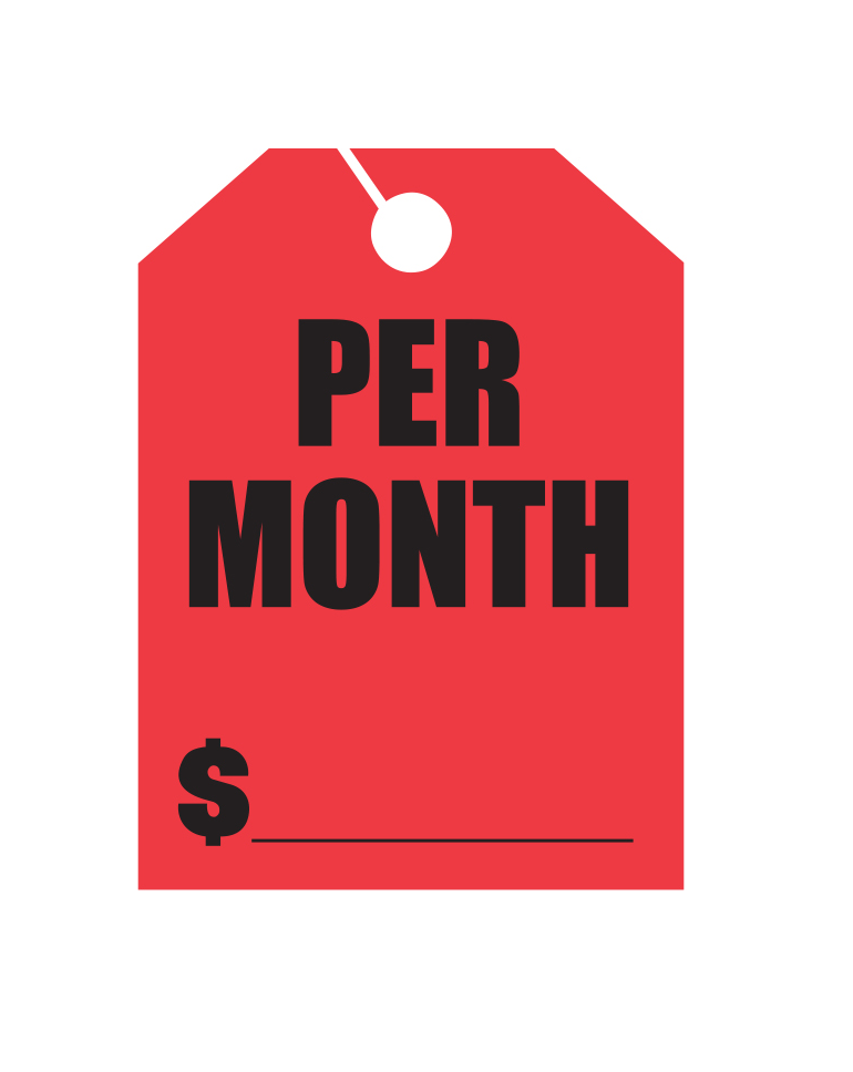 Thumbnail: 50 Pack Jumbo Car Dealer Hang Tags Per Month
