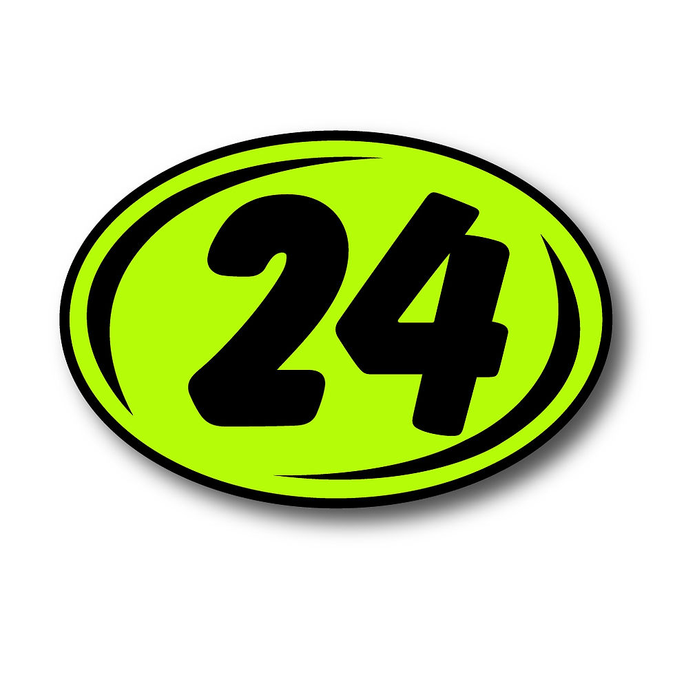 Thumbnail: SMALL 2 DIGIT YEAR OVALS - GREEN AND BLACK