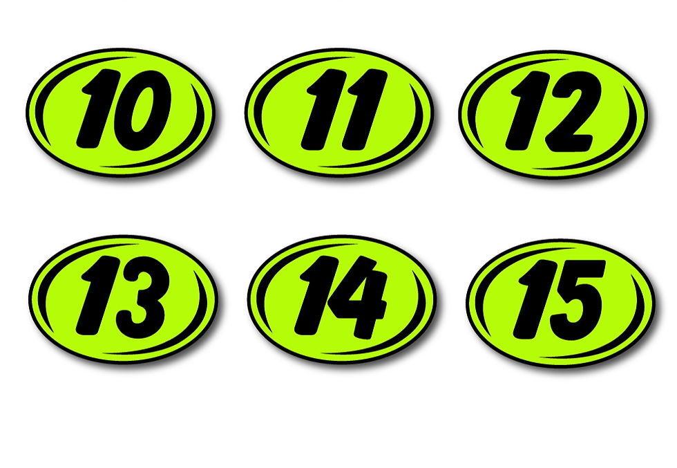 Thumbnail: SMALL 2 DIGIT YEAR OVALS - GREEN AND BLACK
