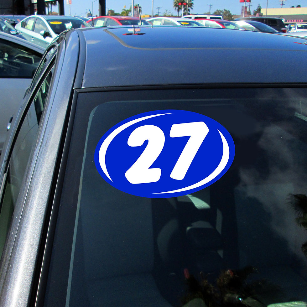 Thumbnail: SMALL 2 DIGIT YEAR OVALS - BLUE AND WHITE