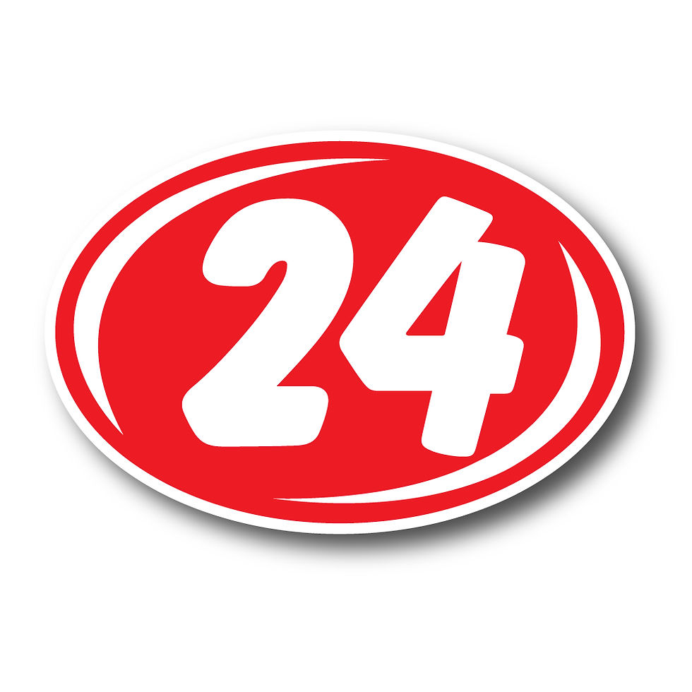 Thumbnail: SMALL 2 DIGIT YEAR OVALS - RED AND WHITE