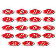 OVALOS DE AÑO BLANCO Y ROJO DE 2 DIGITOS