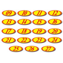 OVALOS DE AÑO ROJO Y AMARILLO DE 2 DIGITOS