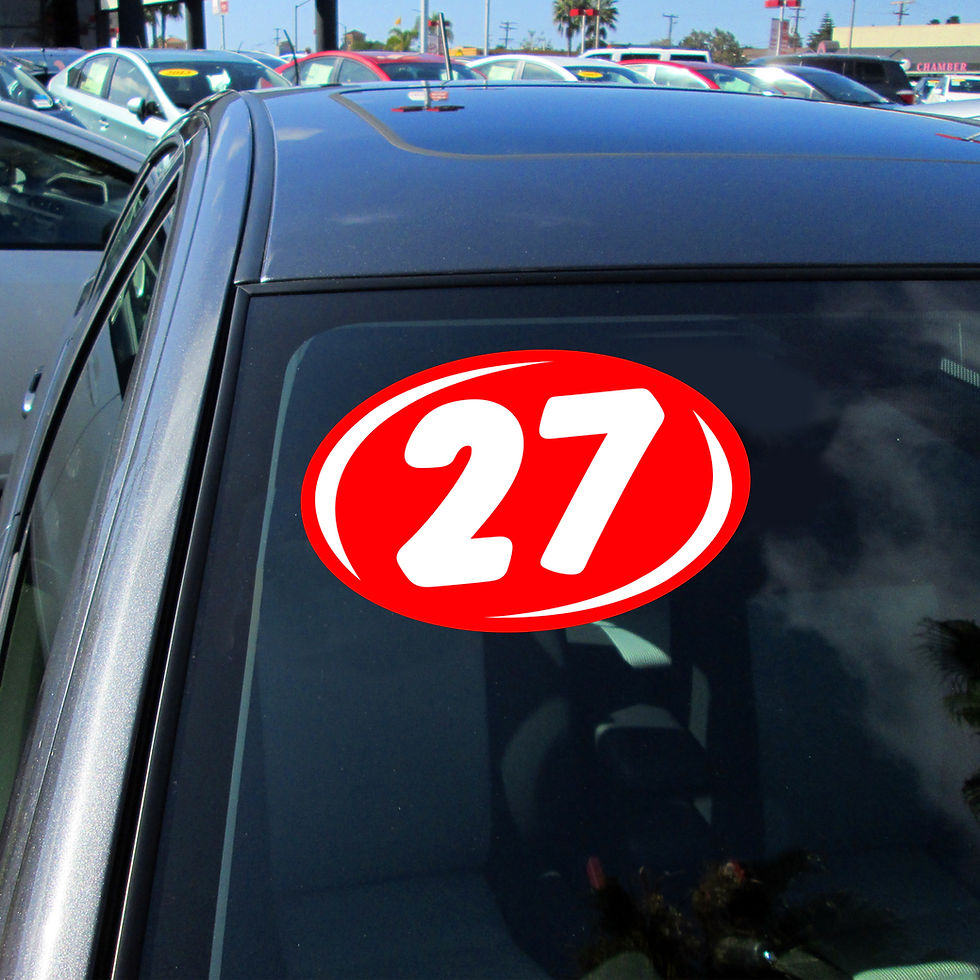 Thumbnail: SMALL 2 DIGIT YEAR OVALS - RED AND WHITE