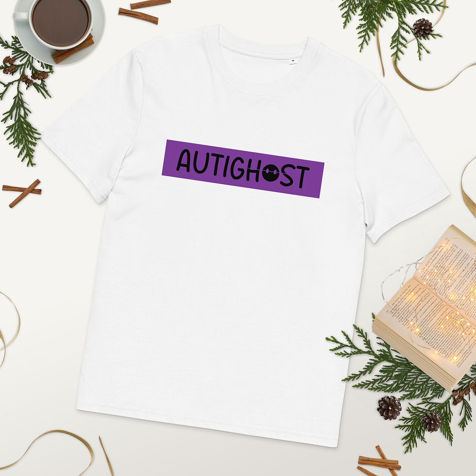 T-shirt blanc avec Logo Autighost violet