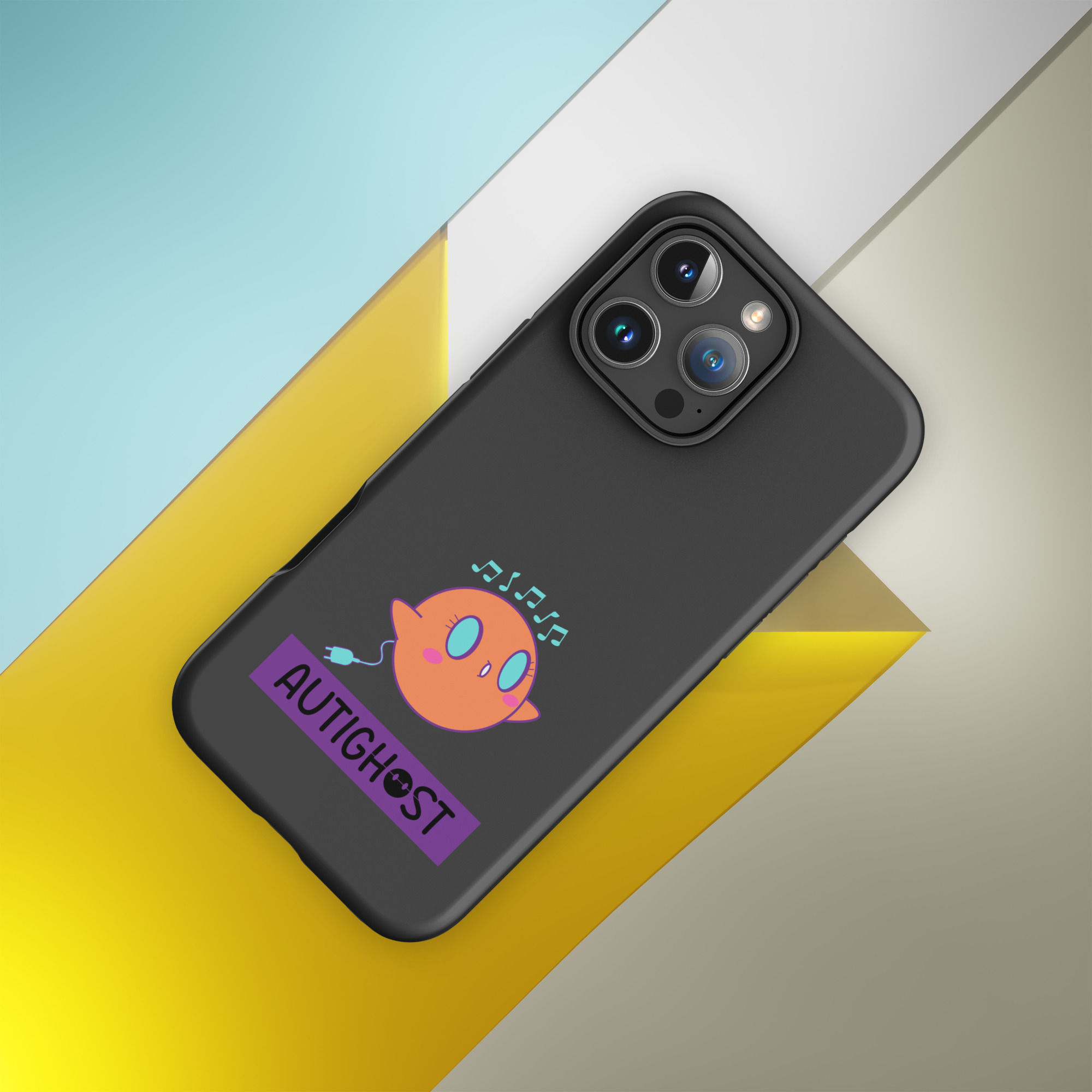 Coque téléphone Iphone Anxighost Noir Logo Violet