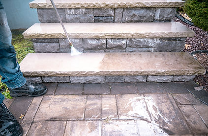 Pressure washed stairs