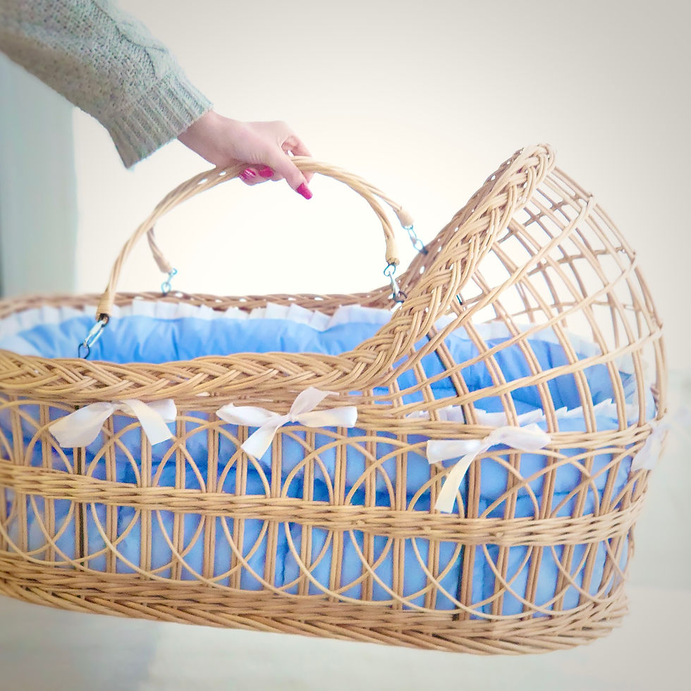 Thumbnail: Wicker baby bassinet, Cradle, Moses Basket