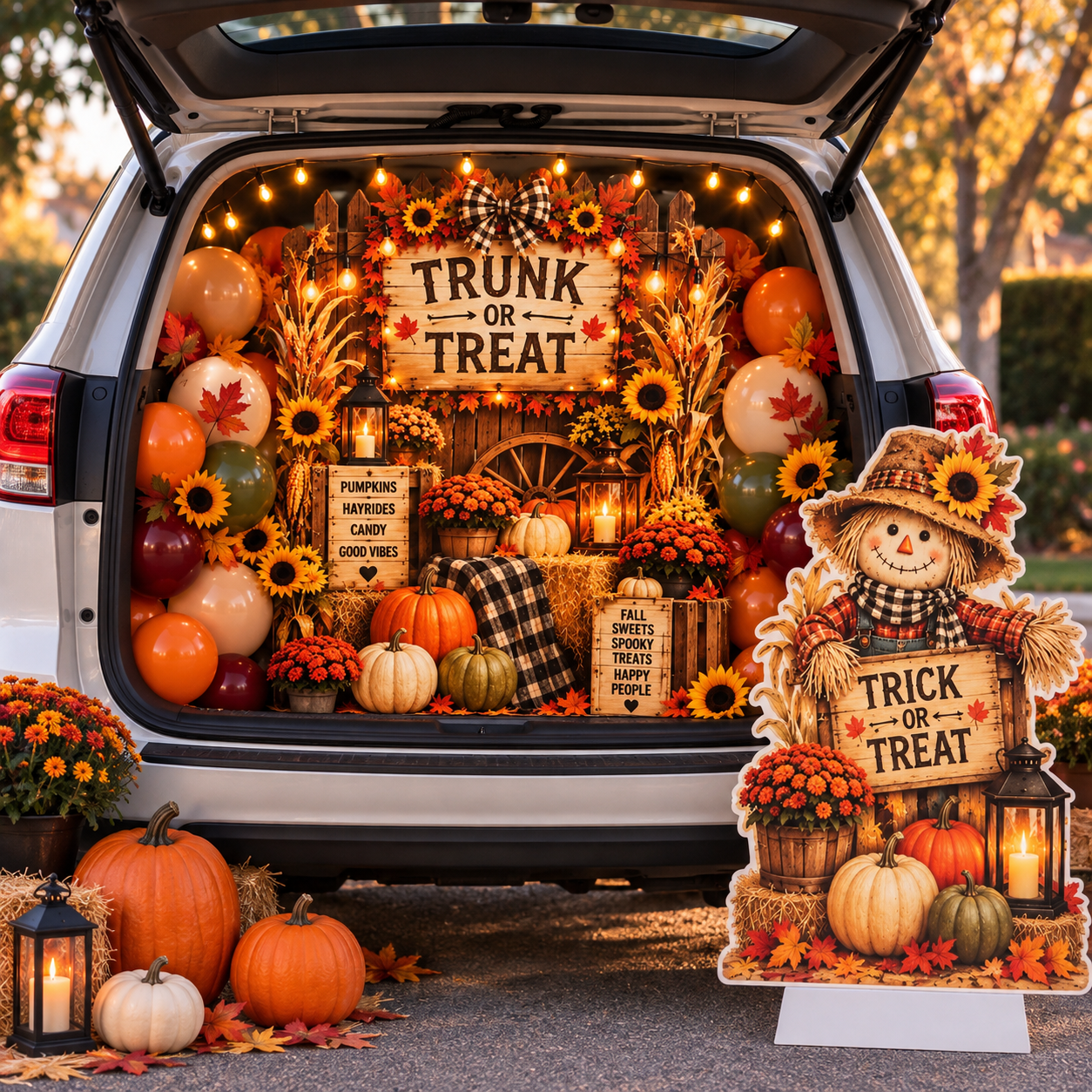 Fall Harvest Trunk or Treat car decoration in The Woodlands TX