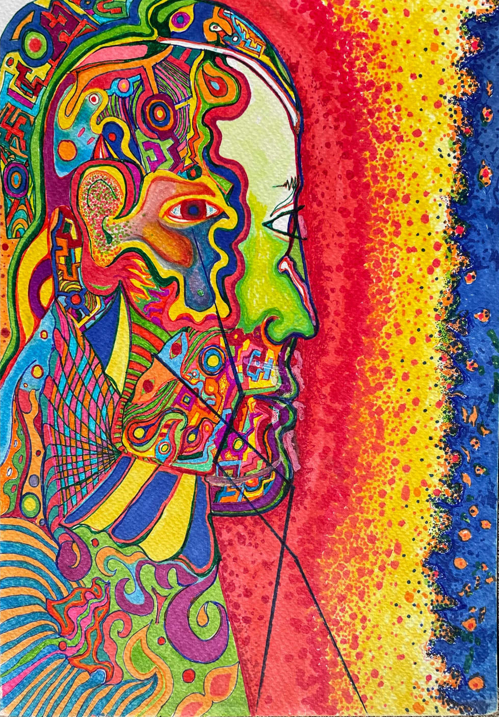 Color Man Facing The Wall