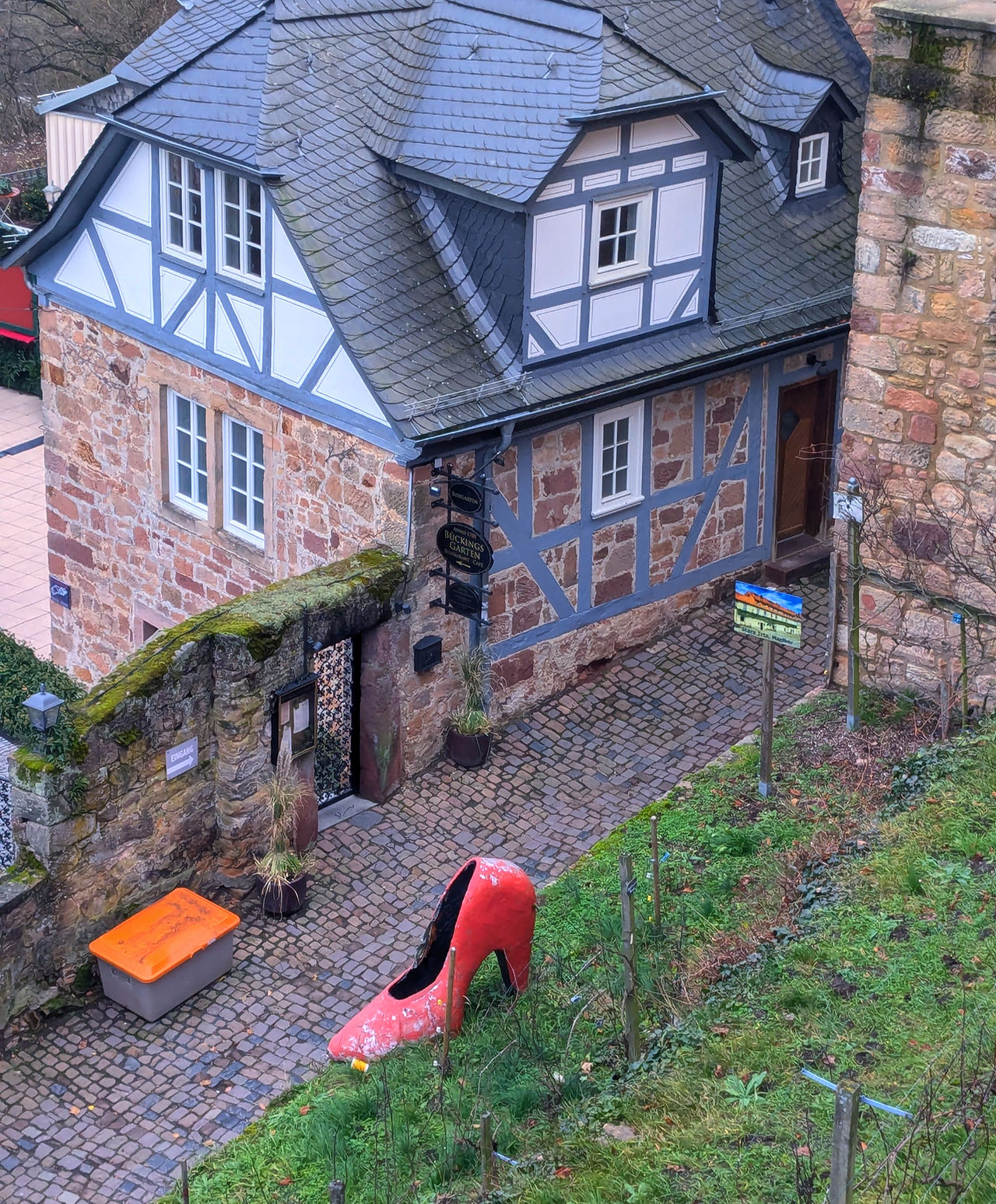 Cinderella's shoe at the Castle in Marburg, part of the Grimm-Dich-Pfad