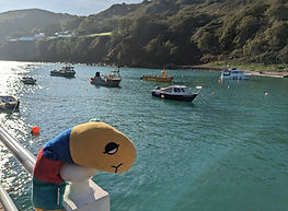 Boating and diving in the Bonne Nuit Bay on Jersey, Channel Islands