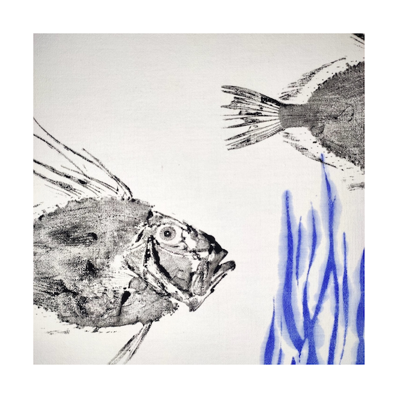 Miniature : Gyotaku "banc de St Pierre" - 50x40cm
