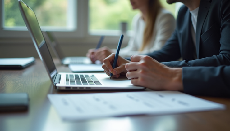 Vue rapprochée d'une personne prenant des notes lors d'une formation en communication