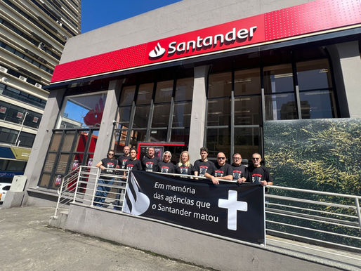 Sintrafi Floripa participa do Dia Nacional de Luta contra abusos do Santander