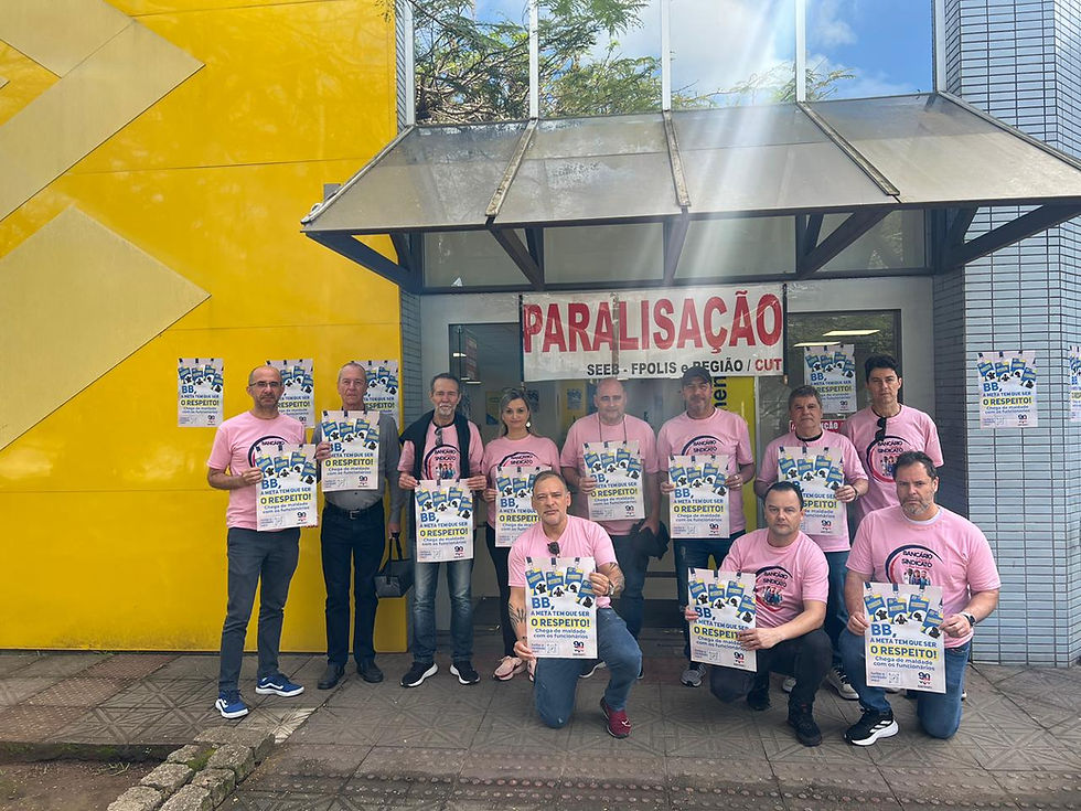 Fetrafi-SC participa do Dia Nacional de Luta no Banco do Brasil contra retirada de direitos