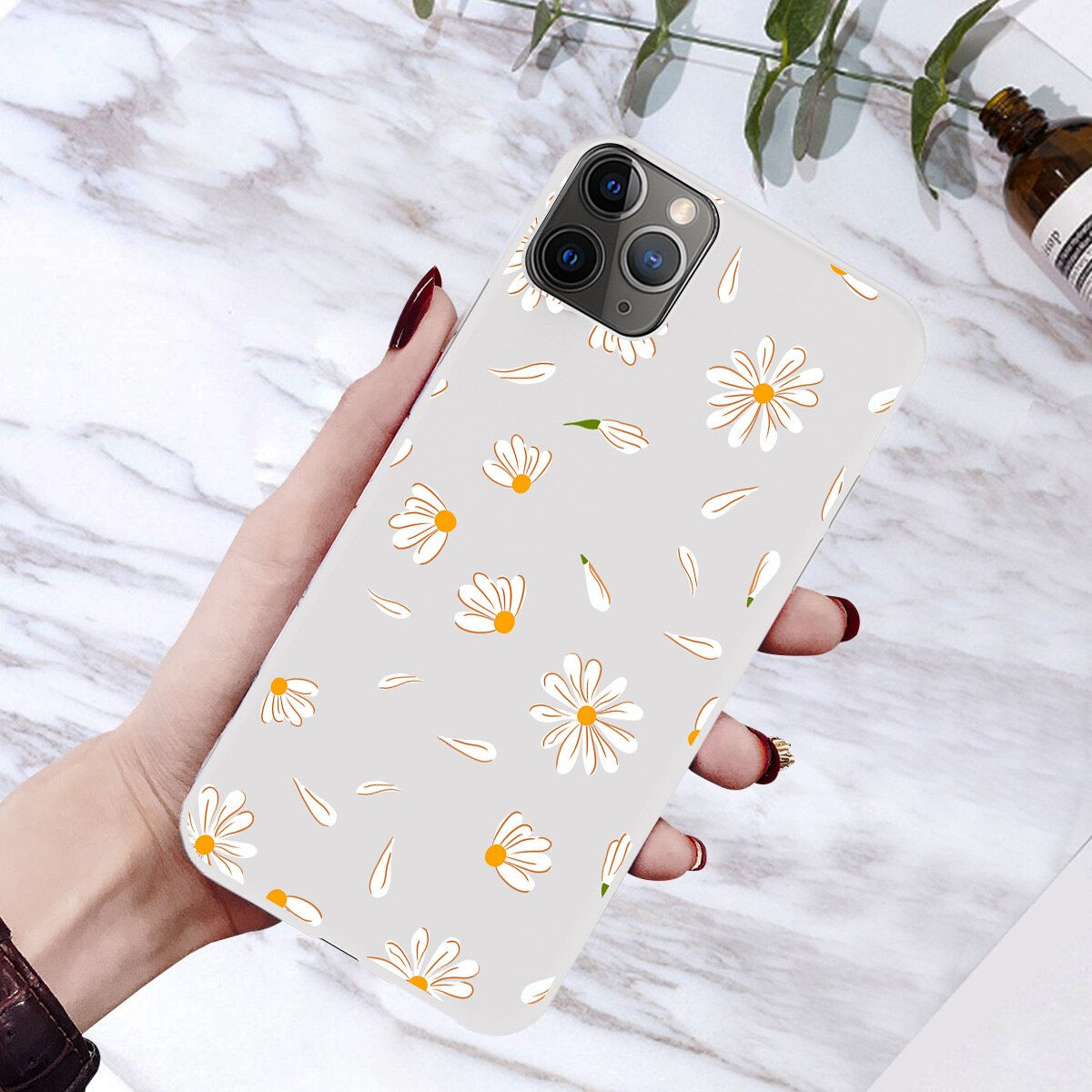 Floral Daisy Phone Case for iPhone 12 11 X XR XS Max 6 7 8 7Plus Fashion Daisy