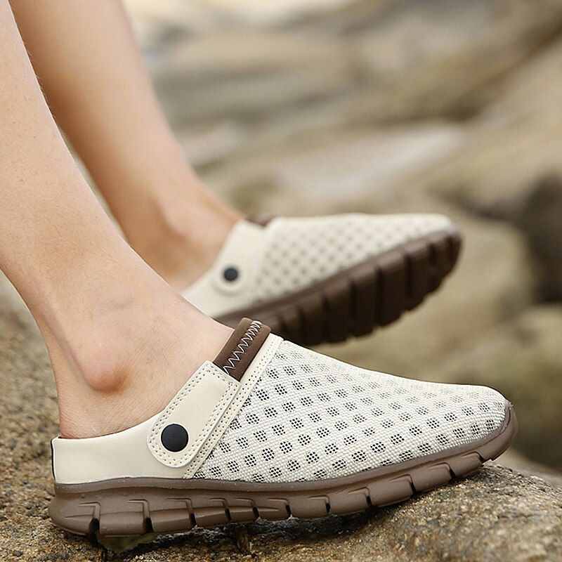 Thumbnail: Summer Sandal Mesh Mules Breathable Padded Beach Flip Flops Shoes  Outside