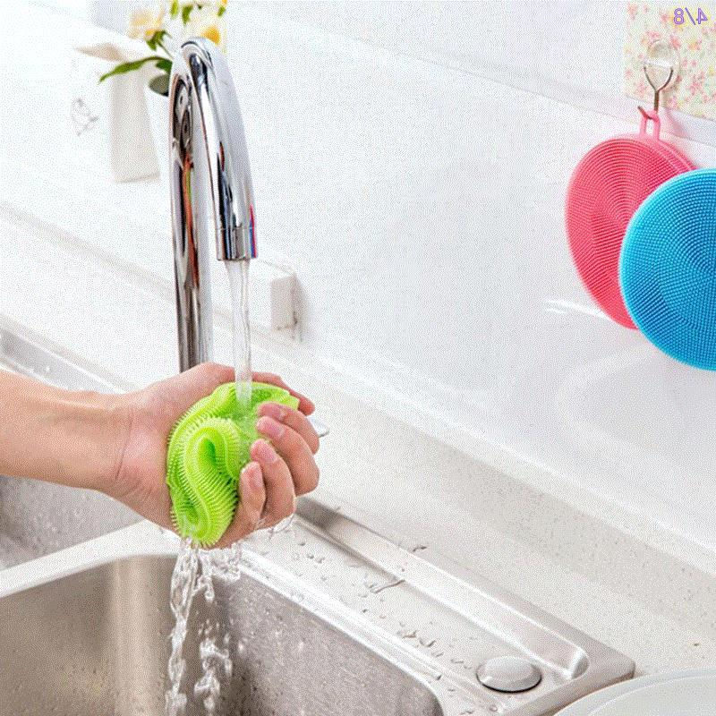 Thumbnail: Silicone Dish Kitchen Multifunction Pad Silicone Fruit Vegetable Sponge Cleaner