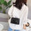 Thumbnail: Contrast PU Leather Crossbody Shoulder Messenger Bag