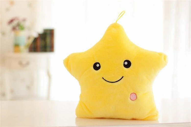 Thumbnail: 34CM Creative Toy Luminous Pillow Soft Stuffed Plush Glowing Colorful Stars