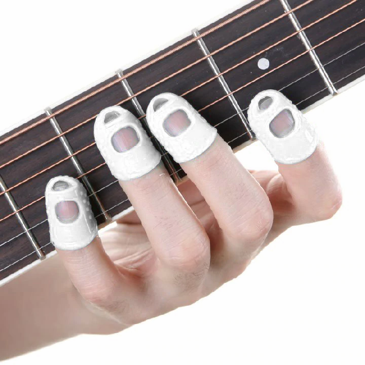Thumbnail: 12 Pcs Thin Medium Celluloid Guitar Thumb Picks Finger Cap Protect Fingers