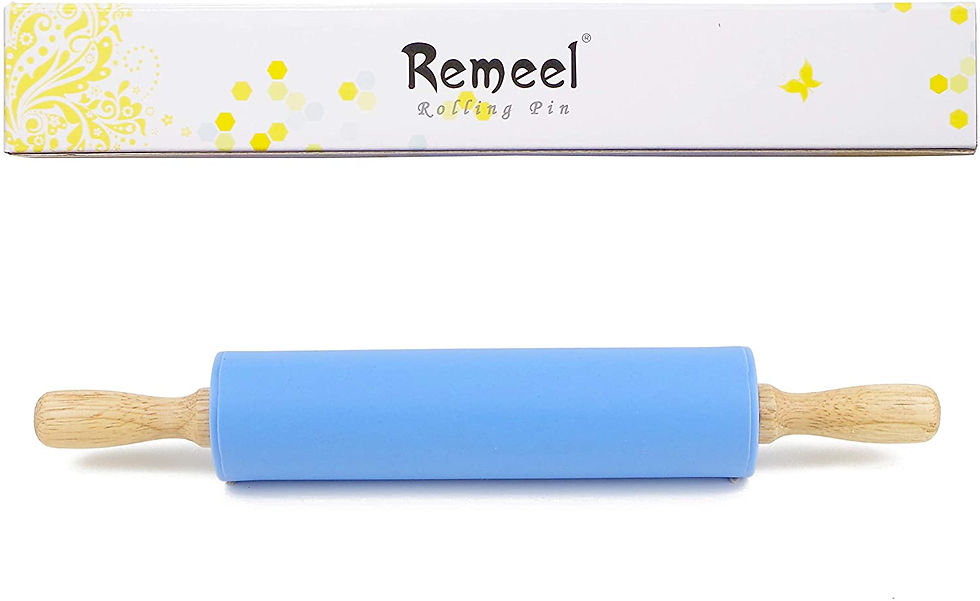 Sīktēls: Remeel Silicone Rolling Pin Non-stick Surface Wooden Handle