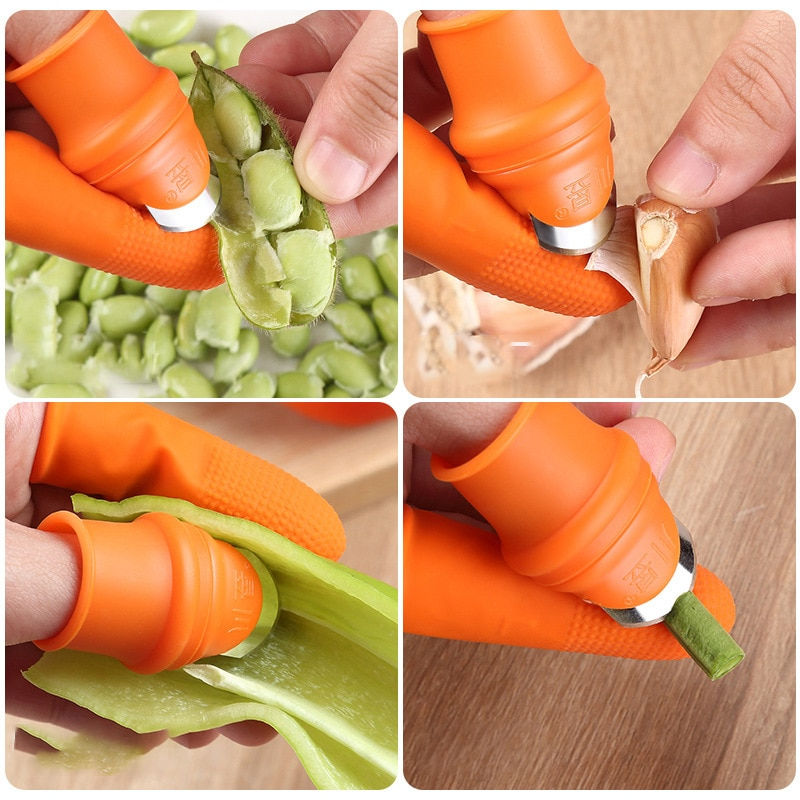 Thumbnail: 1 Set Silicone Finger Protector With Blade Thumb Knife Finger Guard