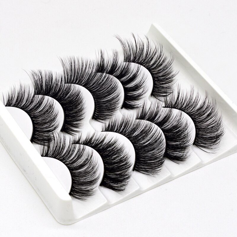 Thumbnail: 5/20pairs 3D Mink Lashes False Eyelashes Natural Long Fluffy Eyelashes Dramatic