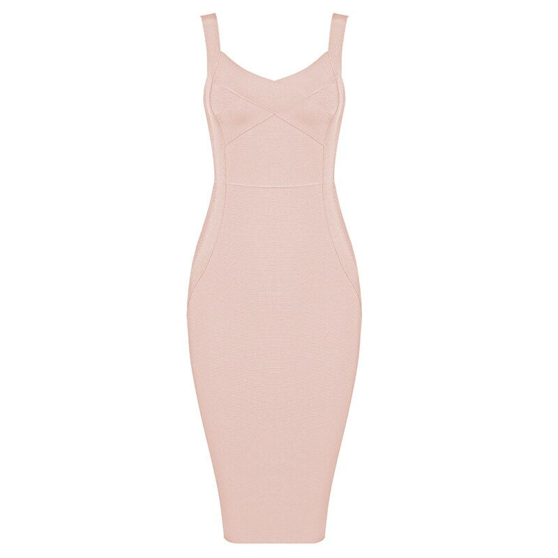 Thumbnail: High Quality Pink Green Red Bodycon Knee Length Rayon