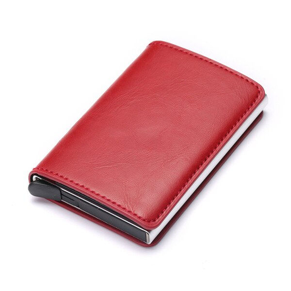 Miniatura: Aluminum Wallet Metal Credit Card Holder Automatic Elastic PU Leather Antitheft