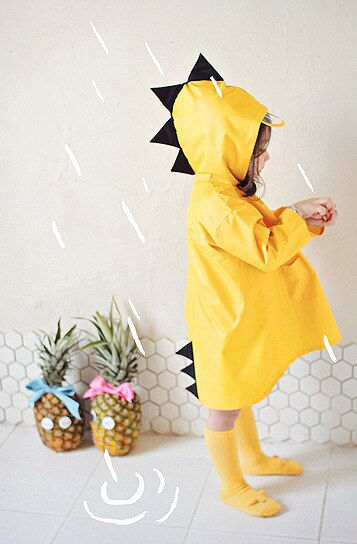 Thumbnail: Cute Dinosaur Polyester Baby Raincoat Outdoor Waterproof Rain Coat