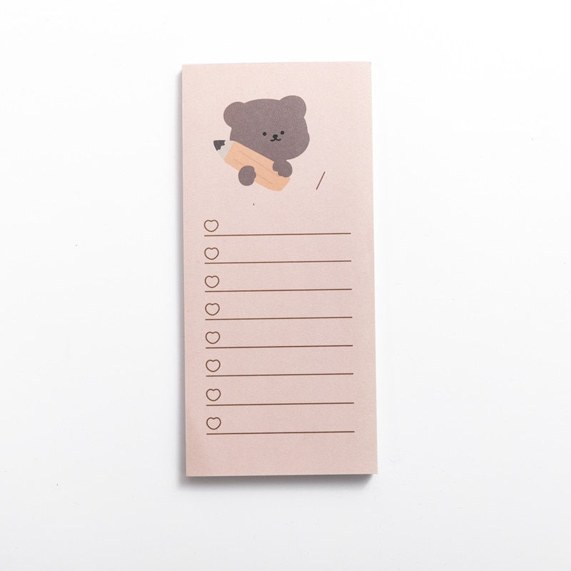 Thumbnail: 50 Sheets Cute Korean Biscuits Bear Memo Pad Message Notes Decorative Notepad