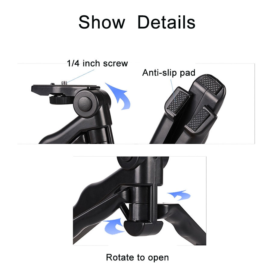 Thumbnail: Mini Phone Camera Tripod Monopod Selfie Stick With Bluetooth Remote Control