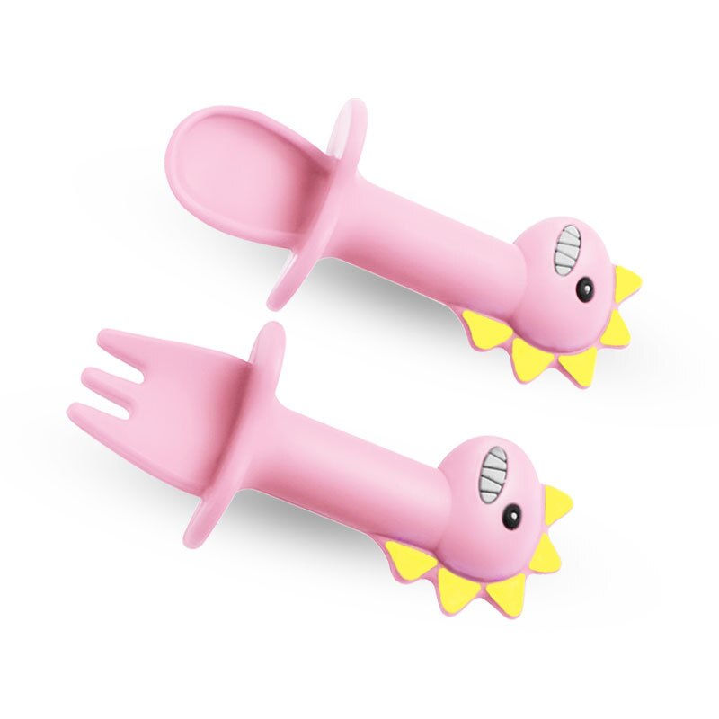 Thumbnail: Baby Learning Spoon Fork Set Short Handle Easy Spoon Soft