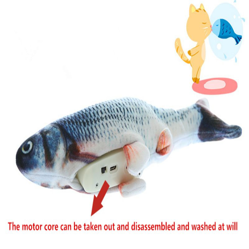 Thumbnail: 30CM Electronic Pet Cat Toy Electric USB Charging Simulation Fish Toys
