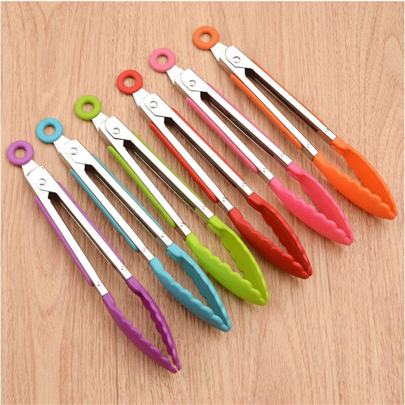 Thumbnail: Plastic Silicone Kitchen Cooking Salad Serving Stainless Steel Handle Utensil