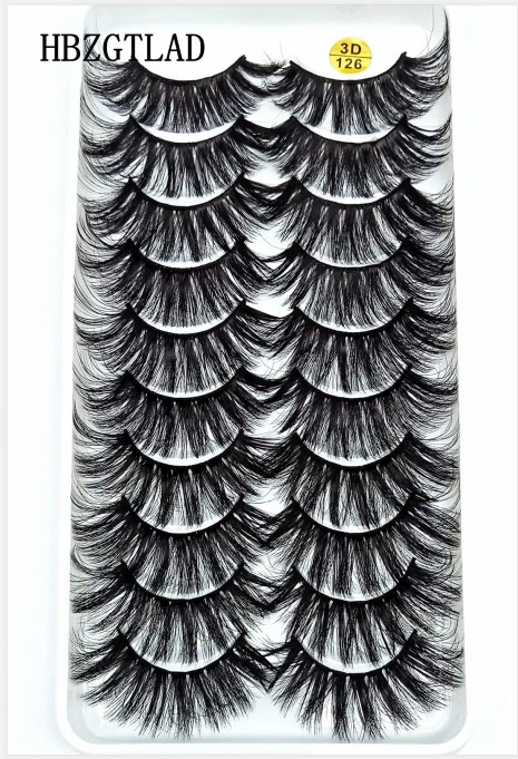 Thumbnail: 5/10 Pairs Natural False Eyelashes Fake Lashes Long Makeup 3d Mink Lashes