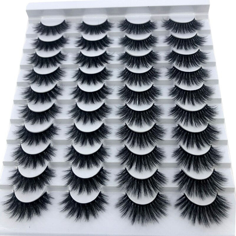 Thumbnail: 20 Pairs Natural False Eyelashes Fake Lashes Long Makeup 3d Mink Eyelashes