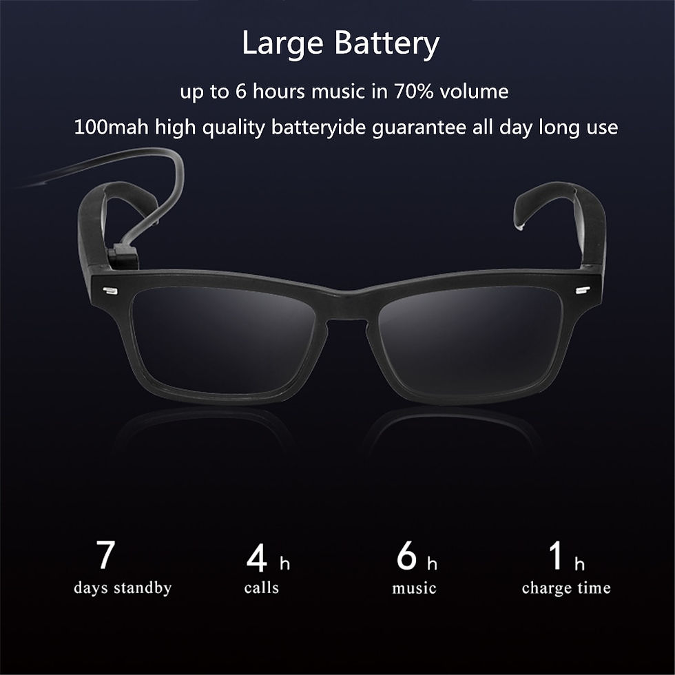 Thumbnail: Bluetooth 5.0 Anti-Blue Light Glasses Touch Wireless Stereo Music With HD Mic