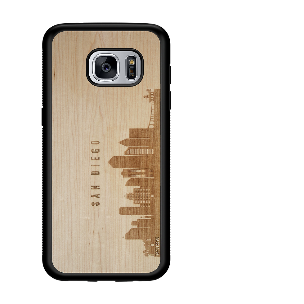Thumbnail: CityScape Wooden Phone Case (San Diego CA Skyline)