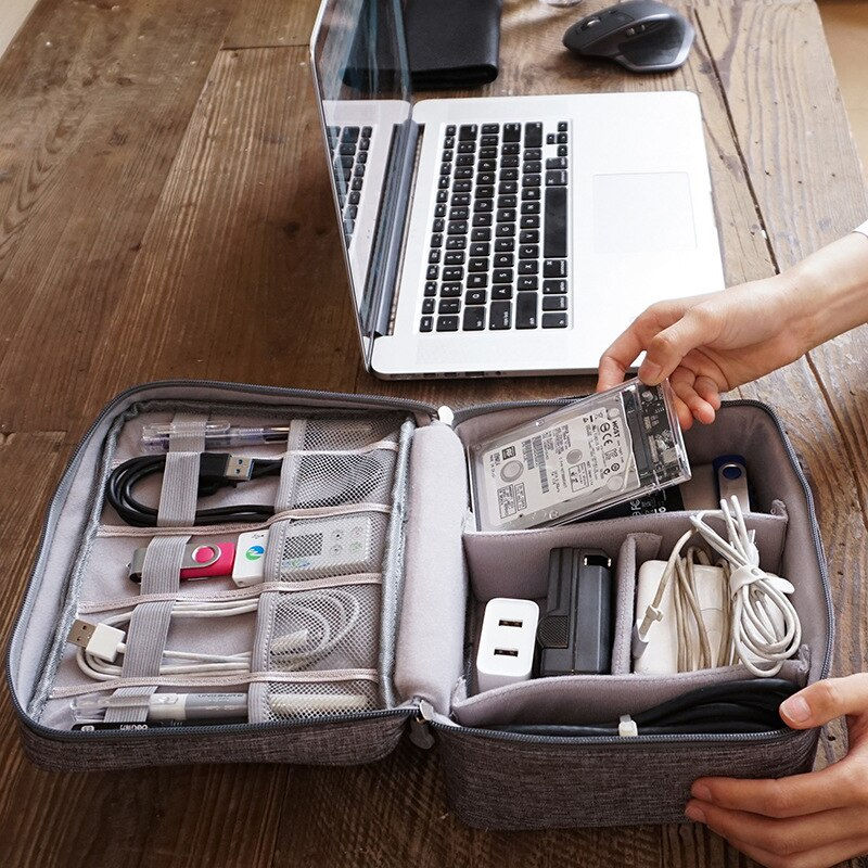 Thumbnail: Travel Cable Bag Portable Digital USB Gadget Organizer Charger Wires