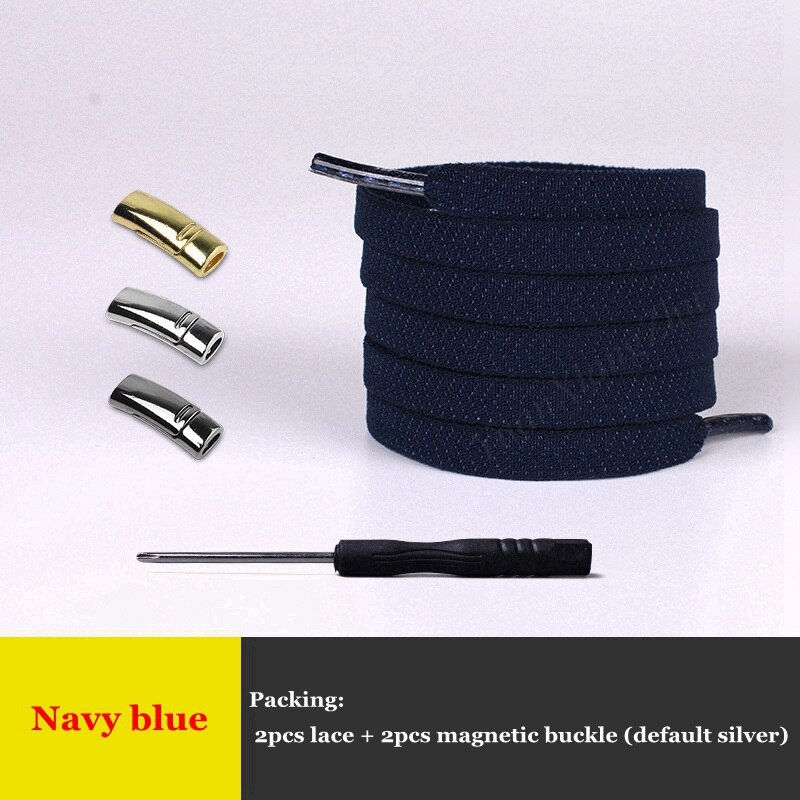 Thumbnail: 1Pair Elastic Magnetic 1Second Locking Creative Quick No Tie  Laces Kids