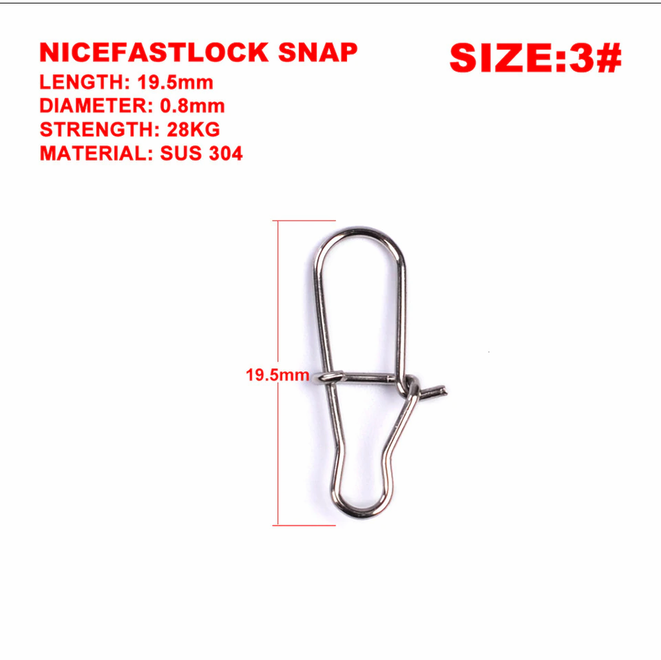 Thumbnail: 50/Bag Stainless Steel Quick Lock Buckle Rotation Solid Ring Safety Snap