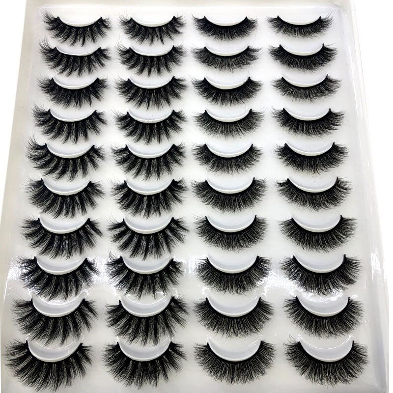 Thumbnail: 20 Pairs Natural False Eyelashes Fake Lashes Long Makeup 3d Mink Eyelashes